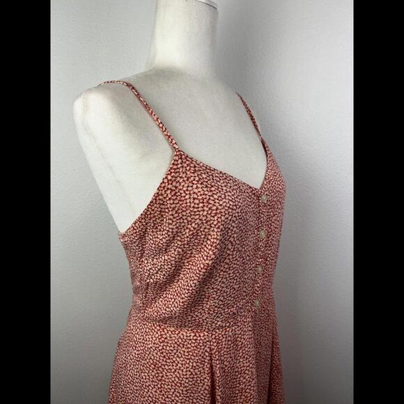 GAP Pink Peach White Floral Sundress Spaghetti Strap Sz 8 Fit n Flare - Picture 8 of 11